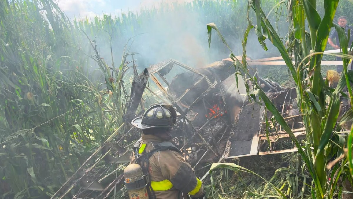 Avioneta de fumigación se desploma en Querétaro