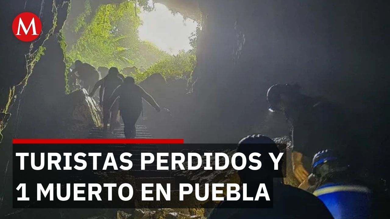 Rescatan a turistas atrapados en gruta de Puebla tras ignorar alertas de lluvia intensa