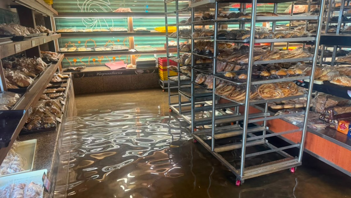 Vecinos de la colonia Providencia, en la GAM, pasaron la madrugada sacando agua de sus hogares, locales, colapso del drenaje| Foto: Especial
