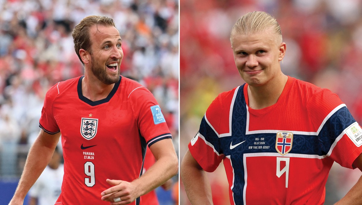 Harry Kane y Erling Haaland, los futbolistas a seguir en el partido Inglaterra contra Noruega (AFP)