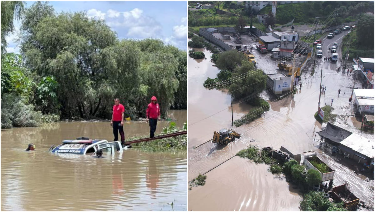Las intensas lluvias registradas en Ocoyucan provocaron el desbordamiento del Río Atoyac. | Especial