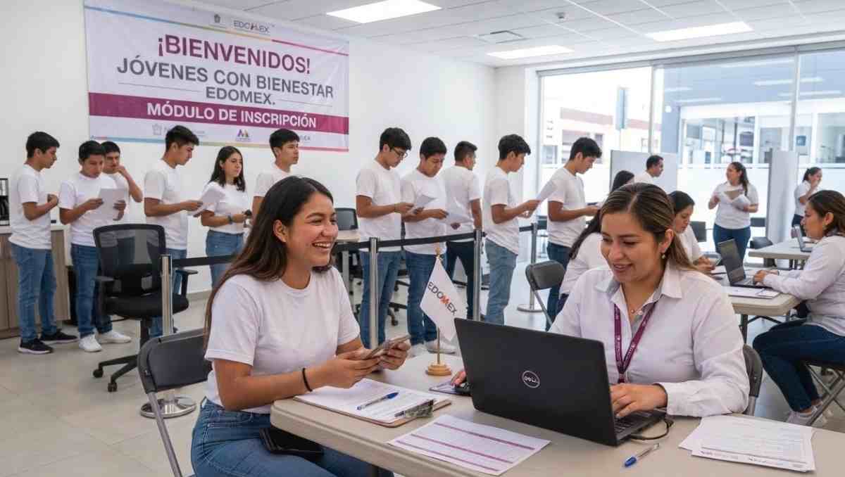 Jóvenes de 18 a 29 años en pobreza podrán registrarse a Jóvenes con Bienestar 2026 y recibir apoyo económico. | Foto: Imagen creada con IA