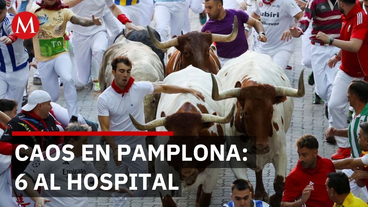 14 corredores resultan heridos en la 5ª corrida de toros de San Fermín en Pamplona