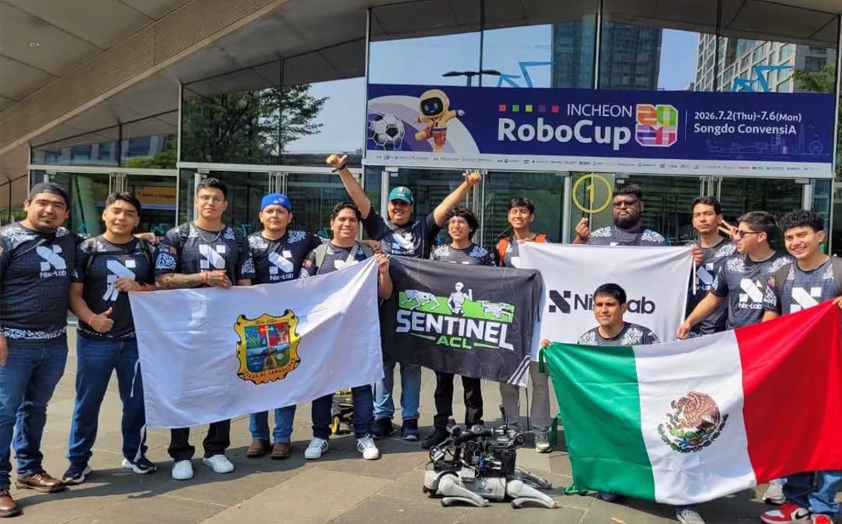 Estudiantes ponen en alto a Tamaulipas durante RoboCup 2026 en Corea. Gobierno de Tamaulipas