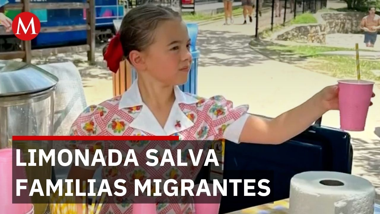 Con puesto de limonadas, niña de 6 años recauda 6 mil dólares para migrantes en Texas