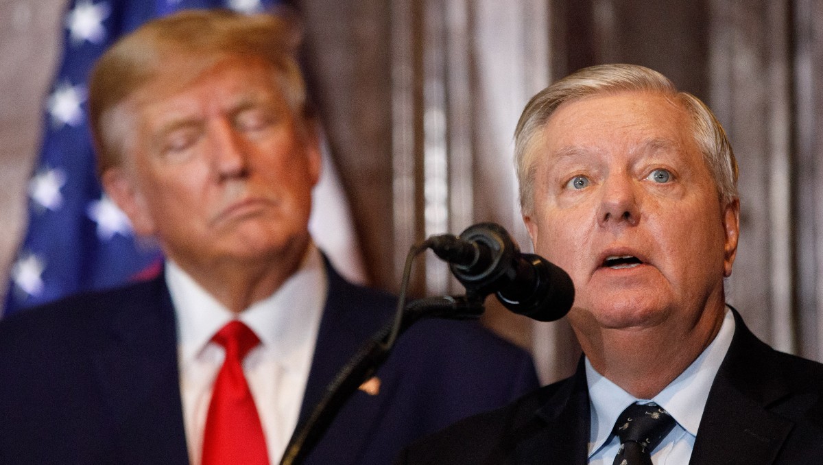 Trump y Graham durante un evento de campaña electoral de 2024 en Carolina del Sur | Foto: AFP