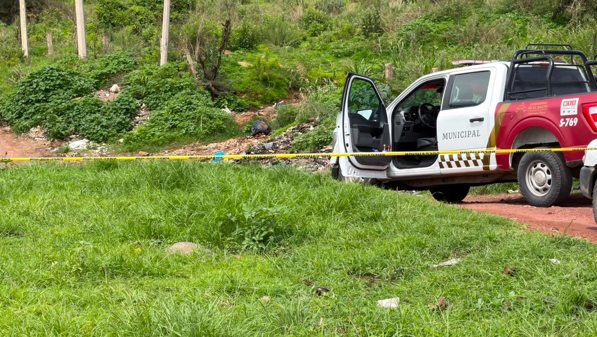 Autoridades llegaron a una brecha de El Salto para encontrarse con los cuerpo de perros y gatos (Alan Castellanos)