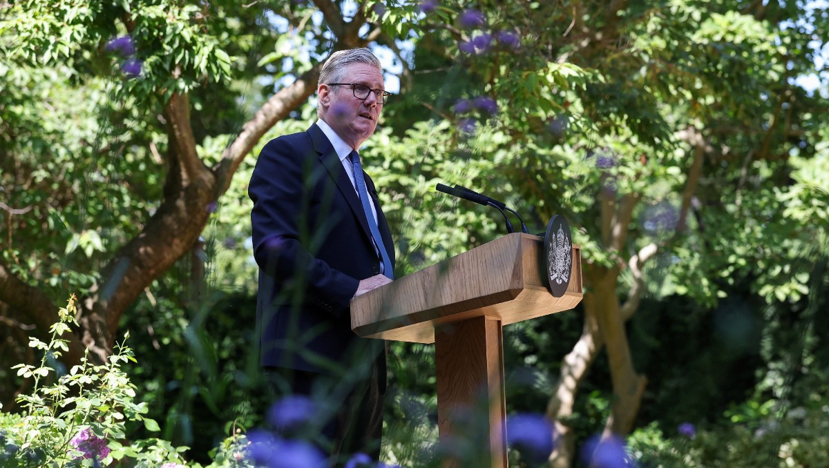 El primer ministro británico, Keir Starmer, interviene durante una recepción con la comunidad judía. | Reuters