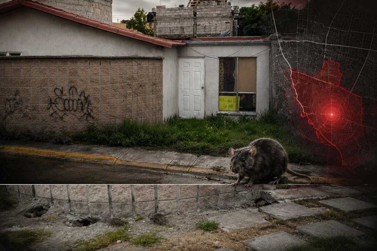 La plaga de ratas se propagó en el fraccionamiento Sierra Hermosa | Diseño. Rafael Mejía Fernández de Lara creada con IA