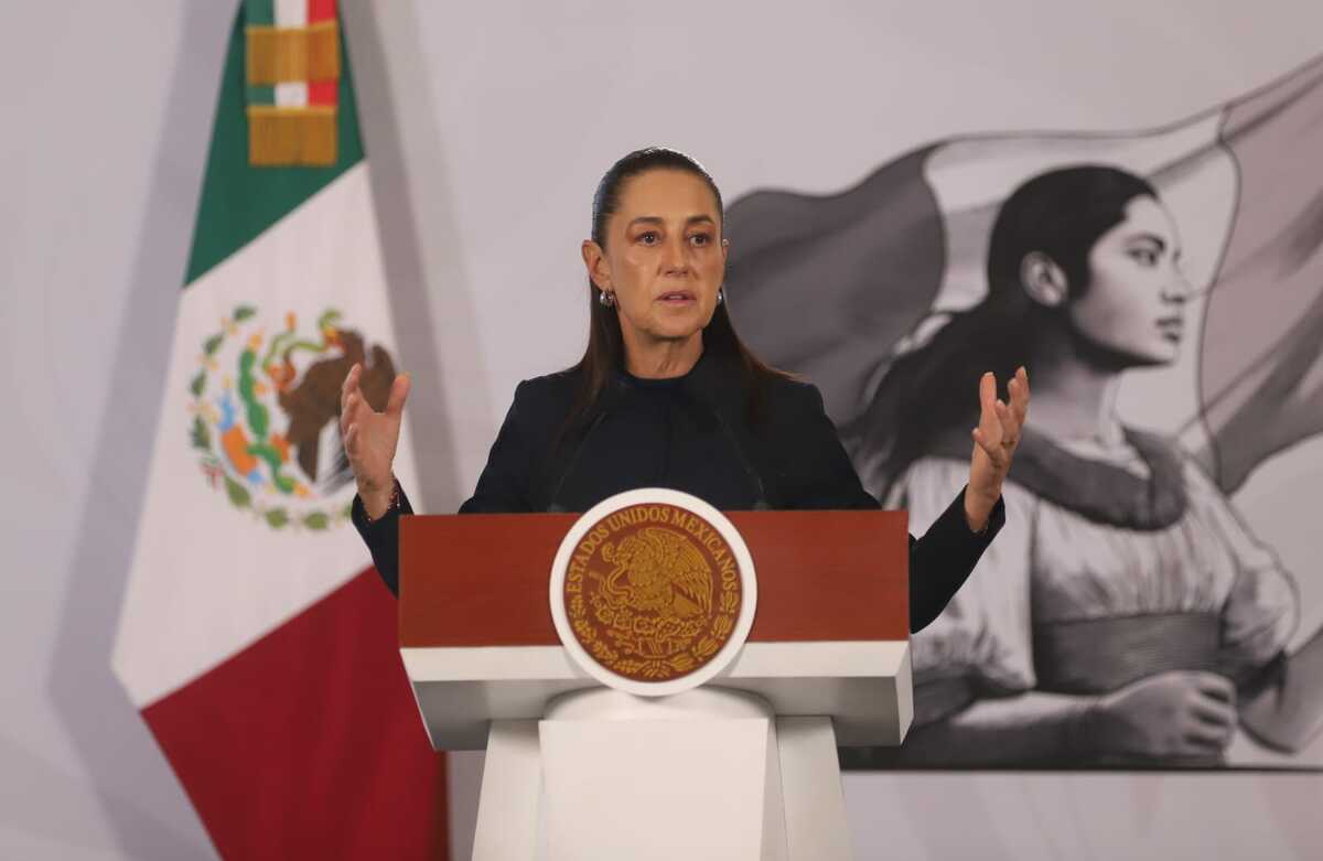 La presidenta Claudia Sheinbaum en conferencia de prensa desde Palacio Nacional. | Foto: Javier Ríos