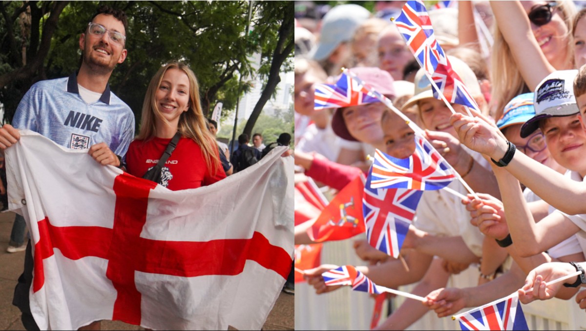 Banderas de Inglaterra y Reino Unido desplegadas en señal de apoyo | Foto: Reuters/AFP