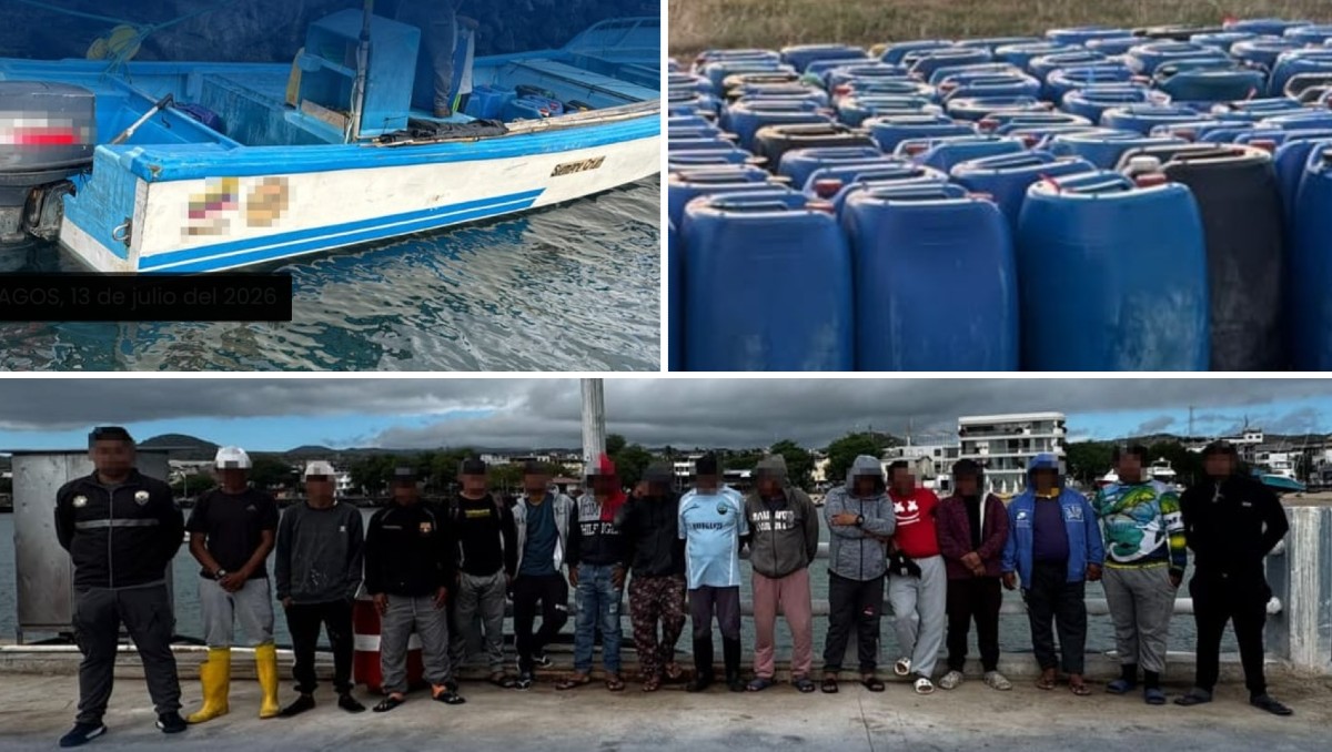 Desarticulan red de transporte ilegal de hidrocarburos en Galápagos. | Foto: Policía de Ecuador
