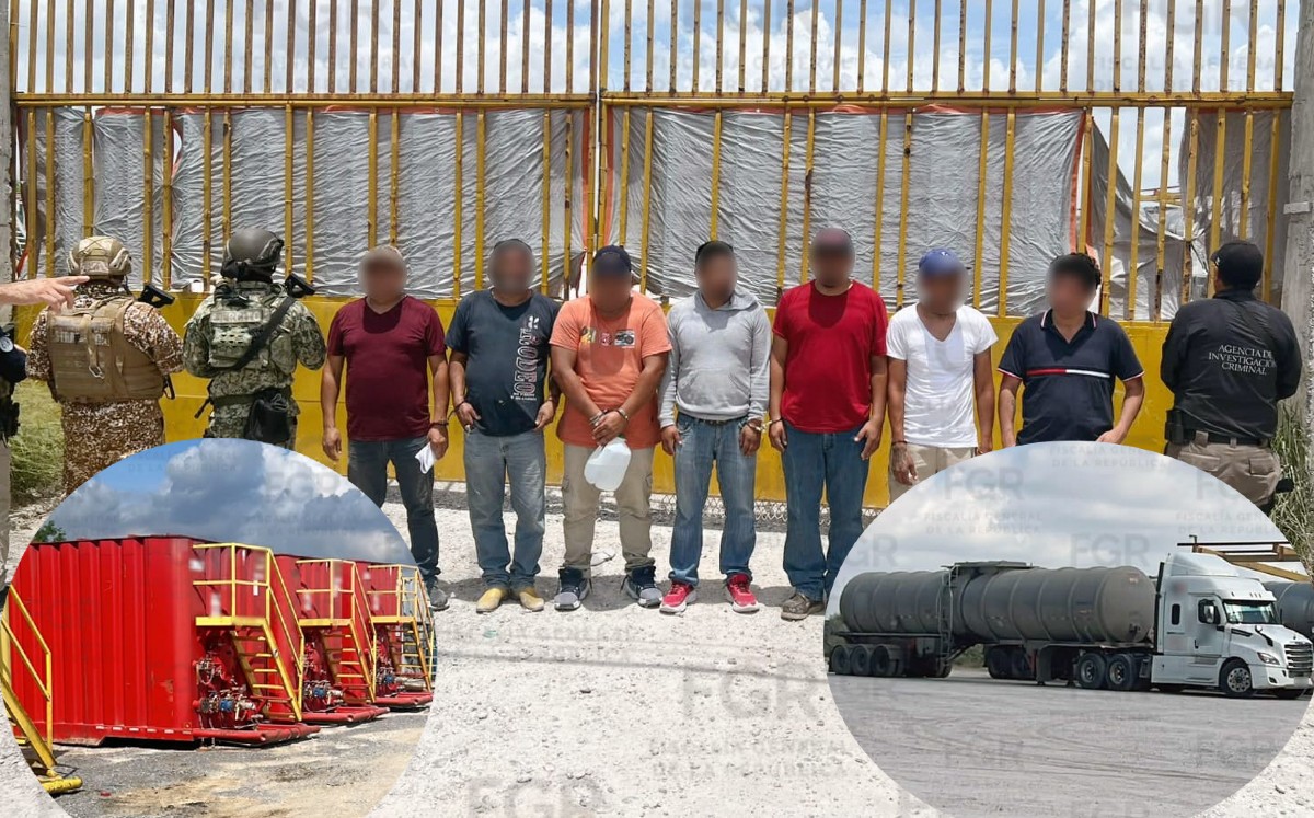 Procesan a siete hombres por presuntas irregularidades en almacenamiento de hidrocarburo. | Cortesía: FGR