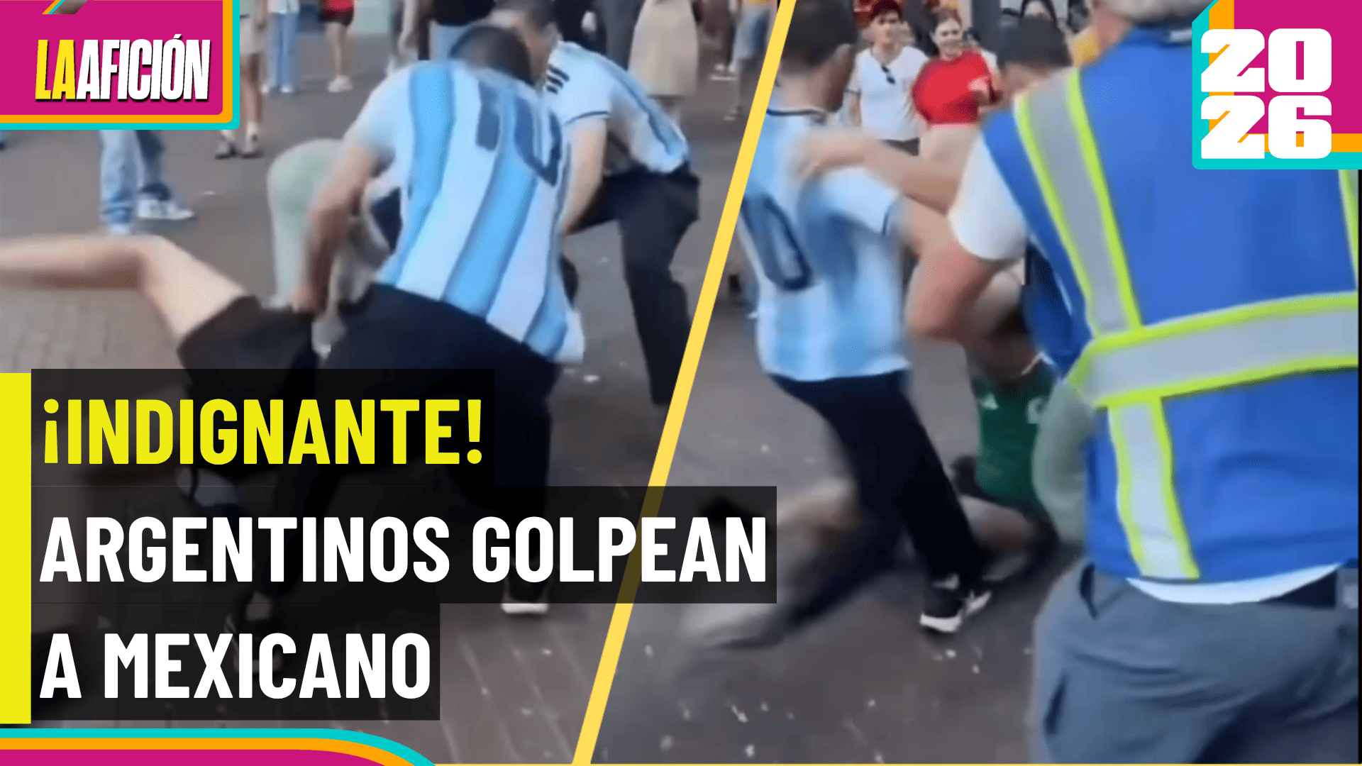 Aficionado con jersey de México es golpeado por argentinos