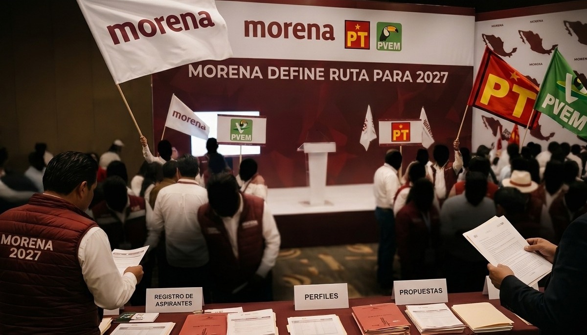 El despliegue organizativo prioriza la evaluación de perfiles rumbo a elecciones de 2027. | Foto: IA