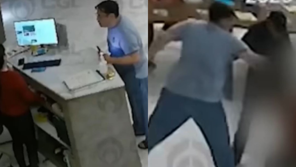La agresión en el hotel quedó captada en video. | Foto: Captura de pantalla