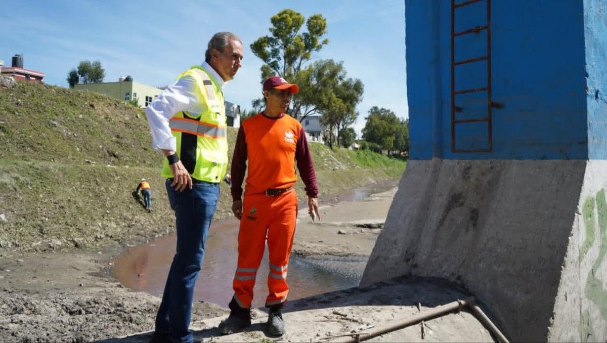 Chedraui supervisa trabajos de limpieza en vaso regulador Puente Negro | Especial