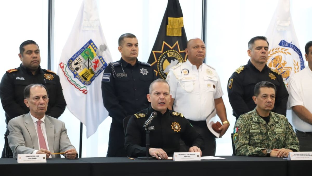 Gerardo Escamilla, secretario de Seguridad de Nuevo León, en la Mesa de Construcción de Paz. Luis Guerra