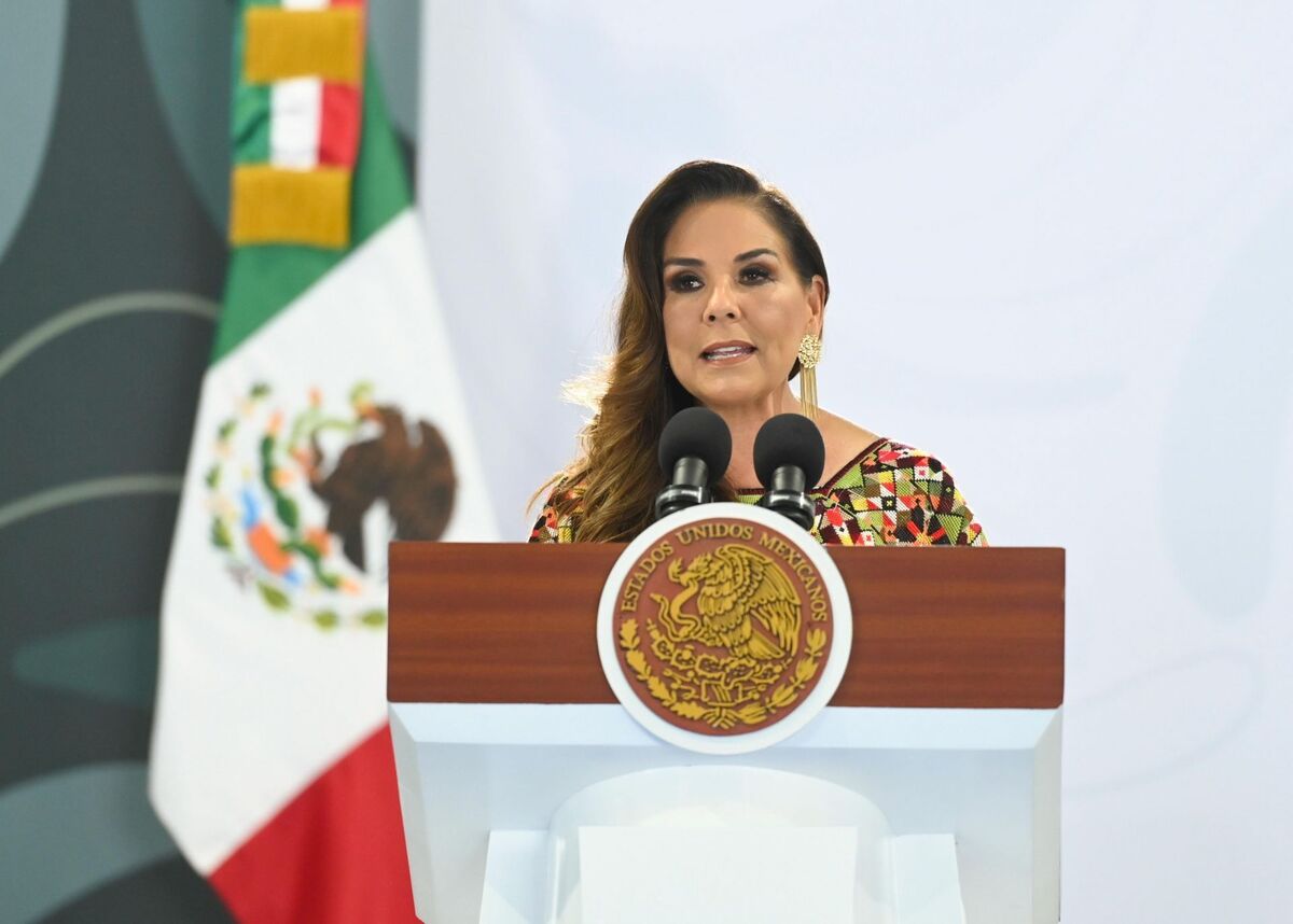 Mara Lezama, gobernadora de Quintana Roo, durante su intervención en La Mañanera del Pueblo. | Cuartoscuro