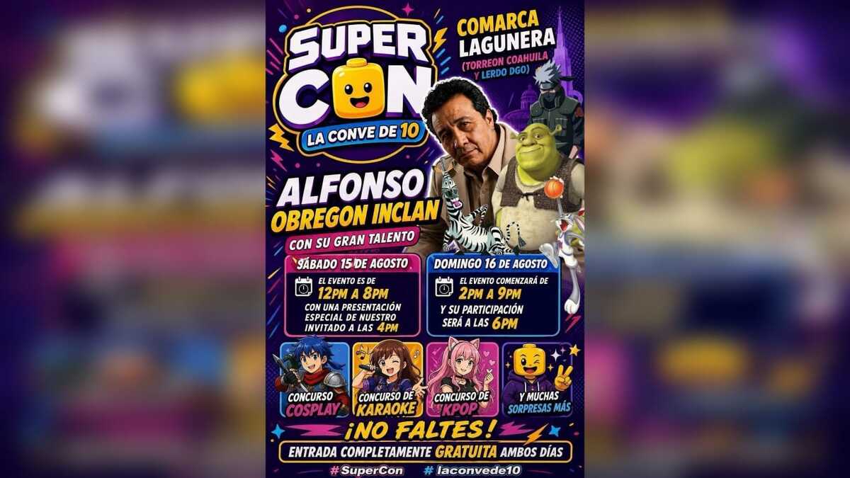 En Torreón, invitan a convención a actor denunciado por abuso. | Tomado de: www.facebook.com/mxsupercon