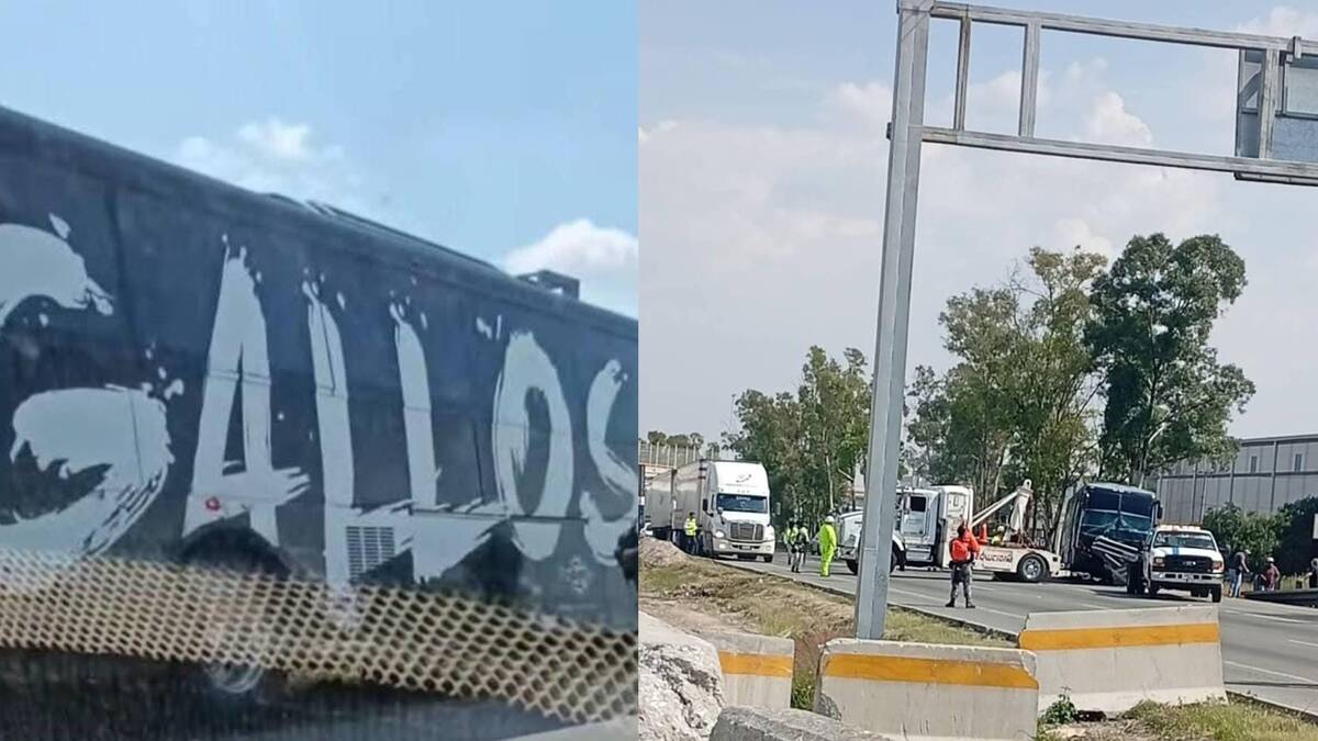 Camión de Gallos Blancos Femenil Sub-19 sufre accidente en la México-Querétaro. | Foto: Protección Civl