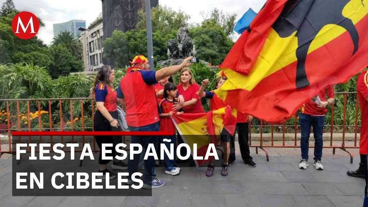 España gana y sus aficionados festejan en CdMx mientras la policía resguarda la zona