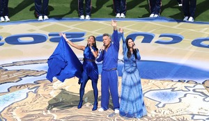El show de Robbie Williams, Laura Pausini y Nicole Scherzinger. | AFP