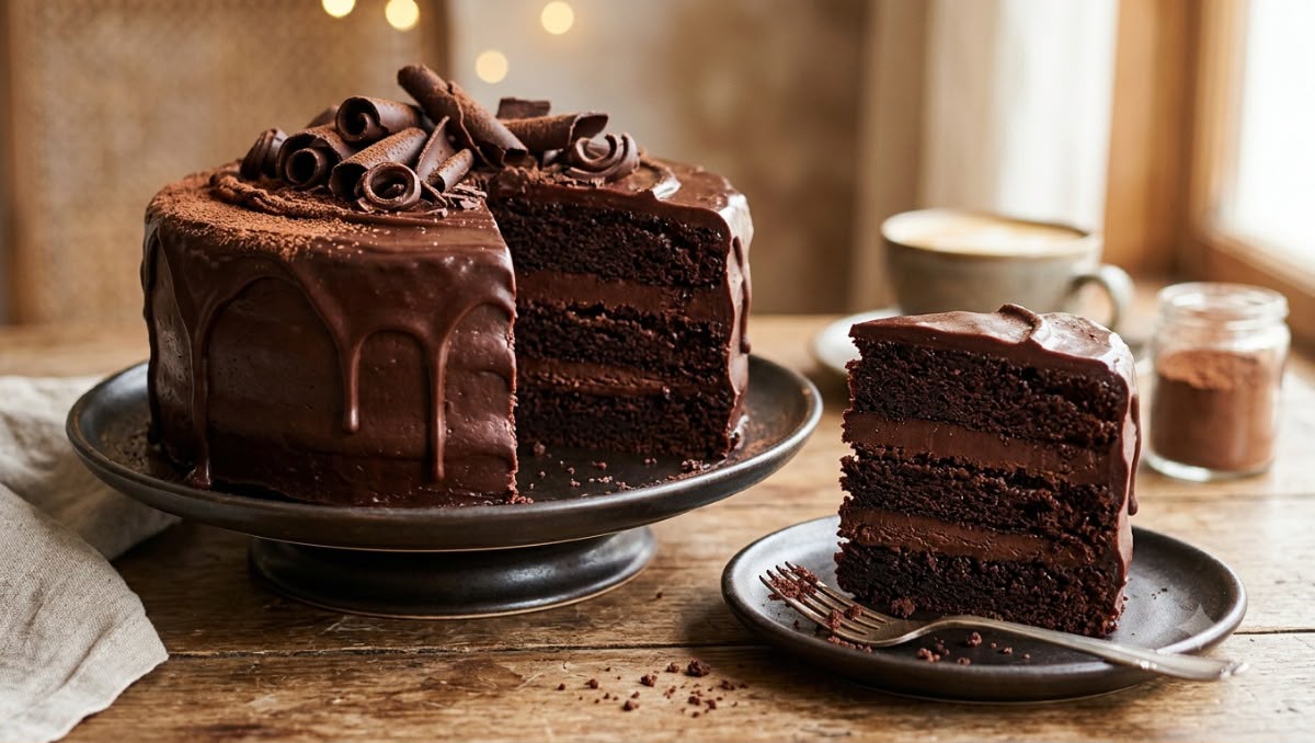 Imagen ilustrativa de pastel de chocolate (IA)