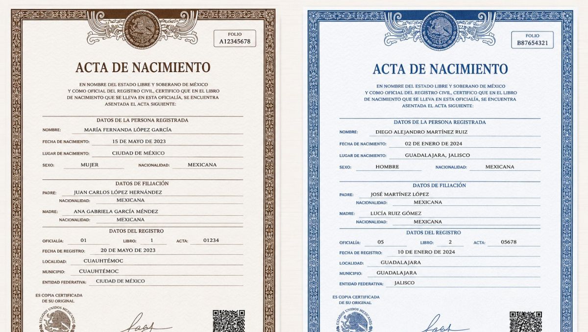 El acta de nacimiento puede tener diferentes colores de papel en México | IA Discover