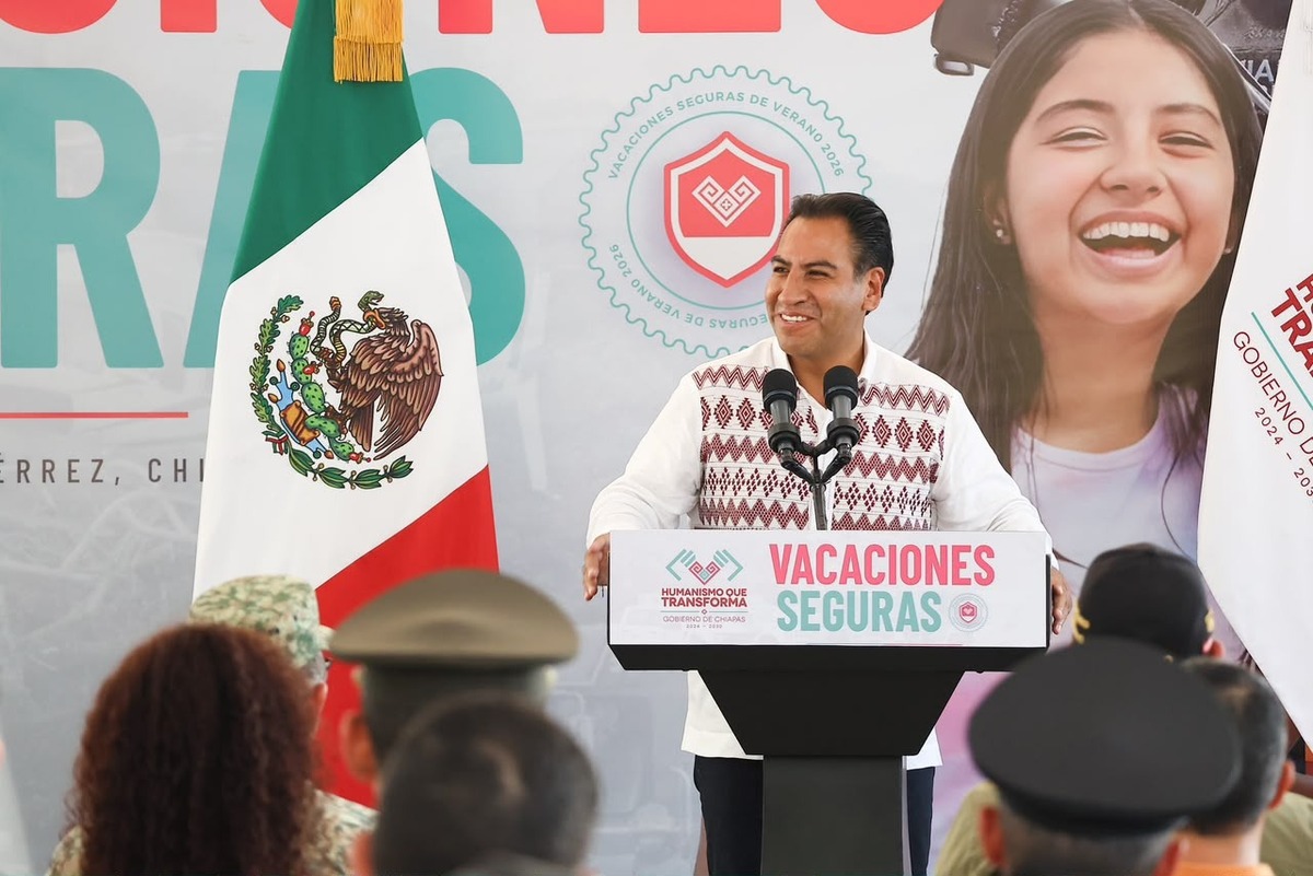 El gobernador Eduardo Ramírez activa el Operativo Vacaciones Seguras 2026 en Chiapas con 10 mil elementos. | Especial