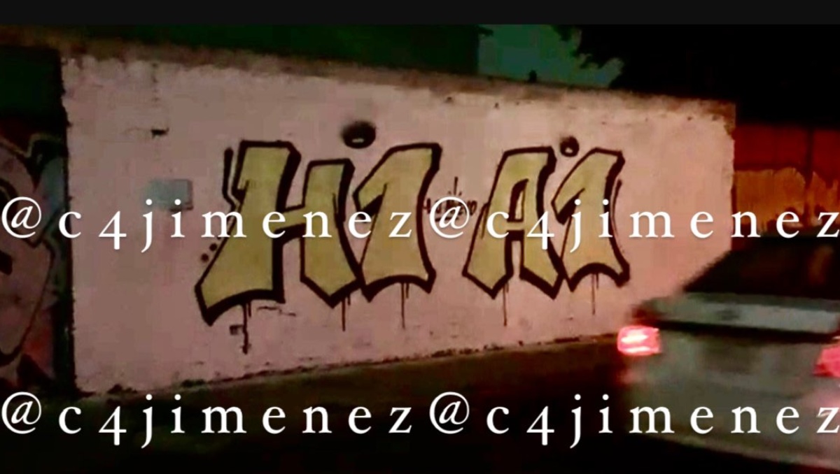 Grafiti alusivo al grupo criminal H1-A1, con operaciones en la CdMx | Foto: Especial