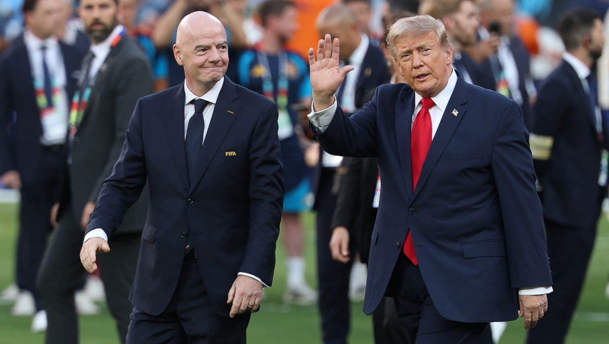 Infantino y Trump durante la final de la justa deportiva en Nueva York | Foto: AFP