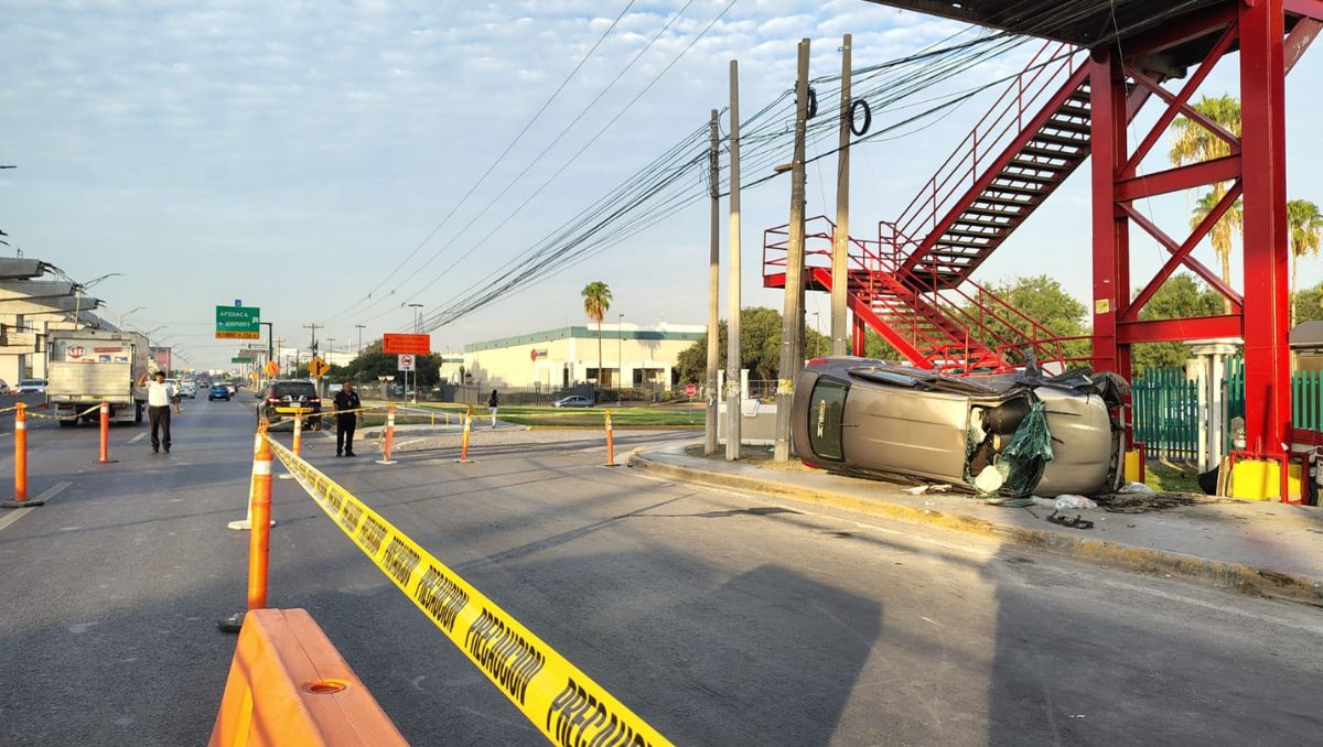 El accidente se registró la mañana de este miércoles en Apodaca. Foto: Agustín Martínez