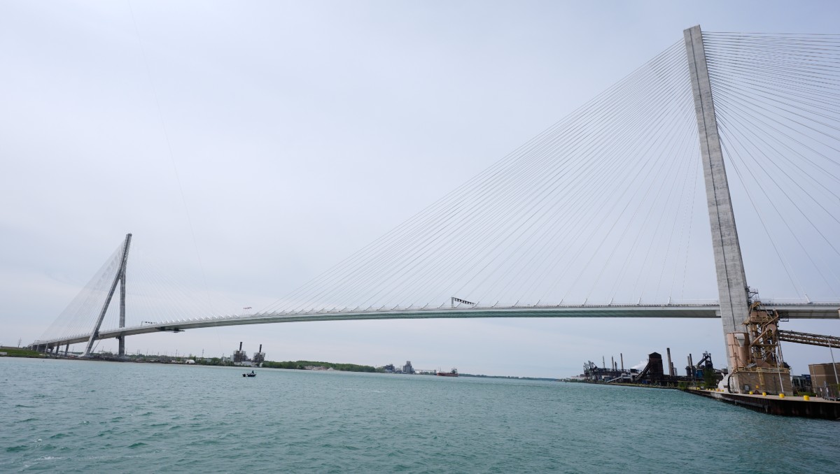 Construcción del Puente Gordie Howe entre Windsor, Canadá, y Detroit. | AP