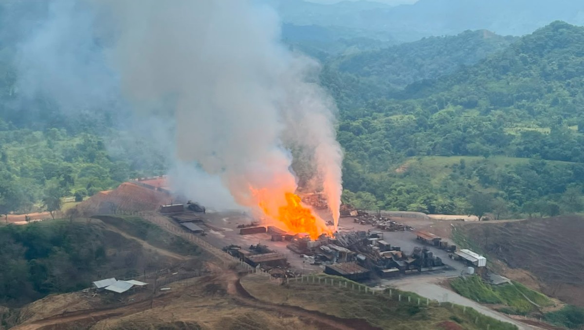 Incendio en Las Choapas. | Foto: Especial