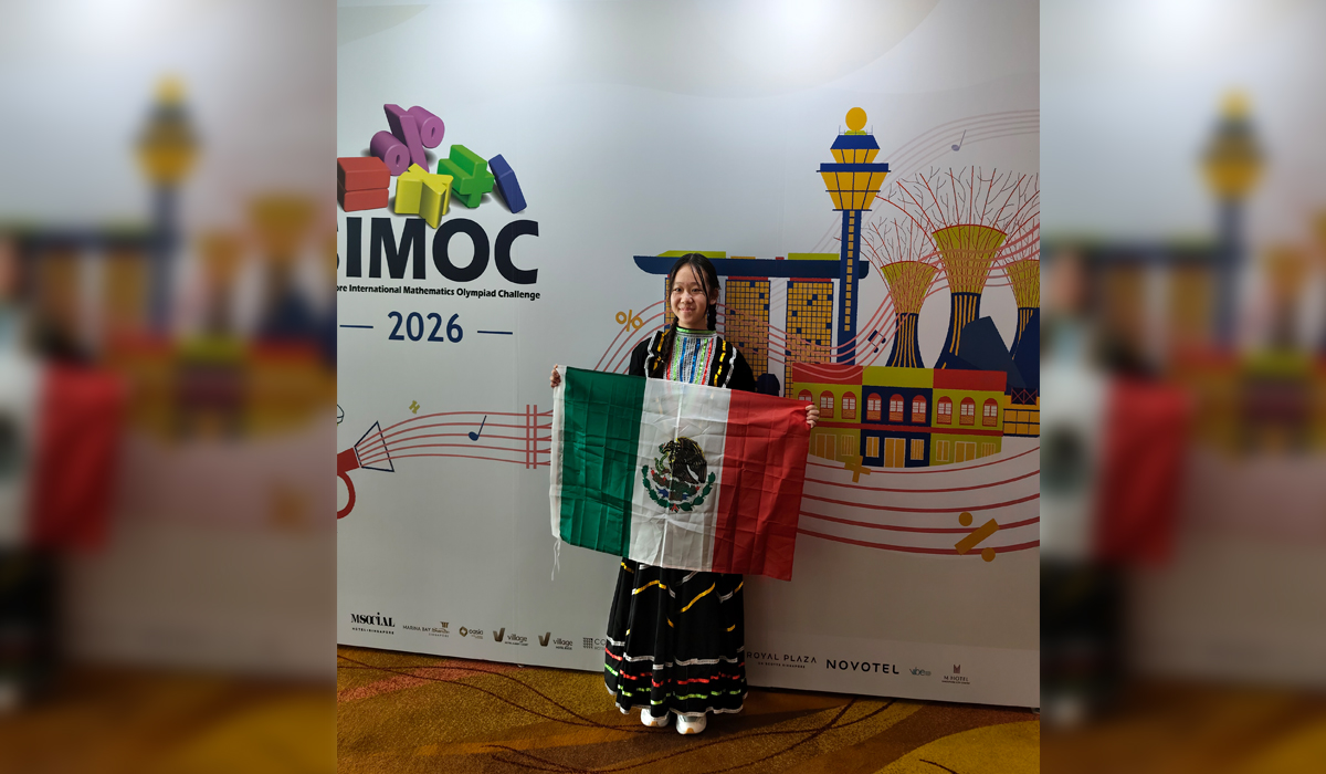 Jiayi Emeli Wu Lin, representó a México en la Singapore International Math Olympiad Challenge (SIMOC) 2026. (Especial)