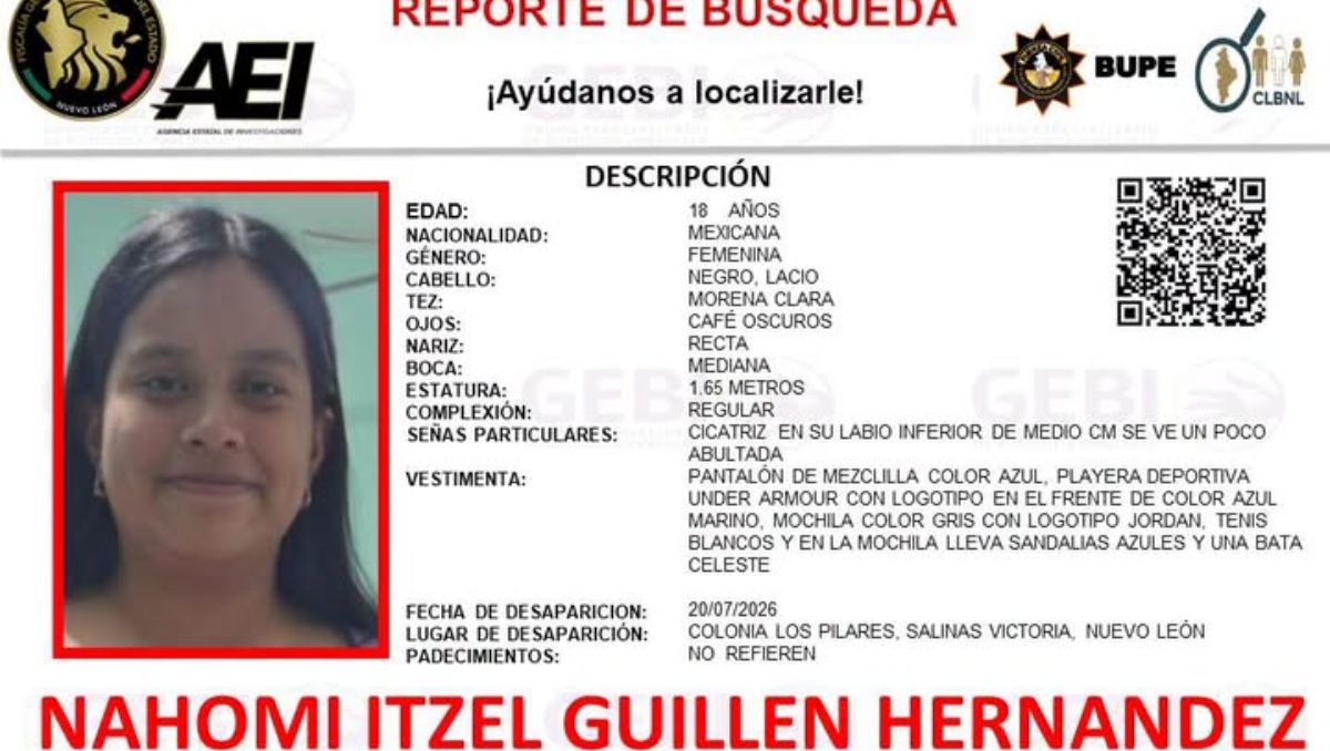 Las autoridades activaron una ficha de búsqueda | Especial