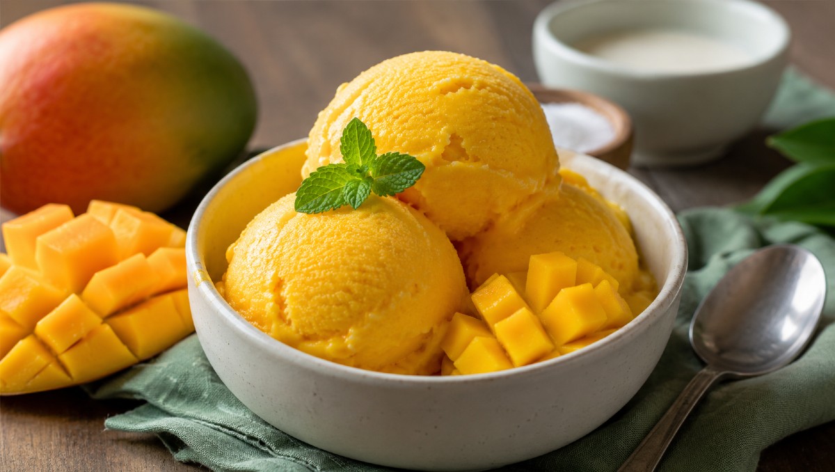 Helado de mango casero con solo tres ingredientes y sin máquina | IA DISCOVER