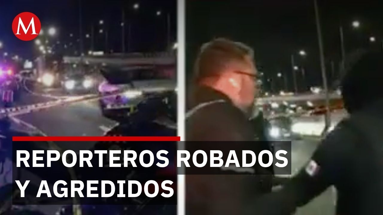 Policía de Naucalpan agrede a reporteros en vivo mientras investigan crimen y luego desaparece