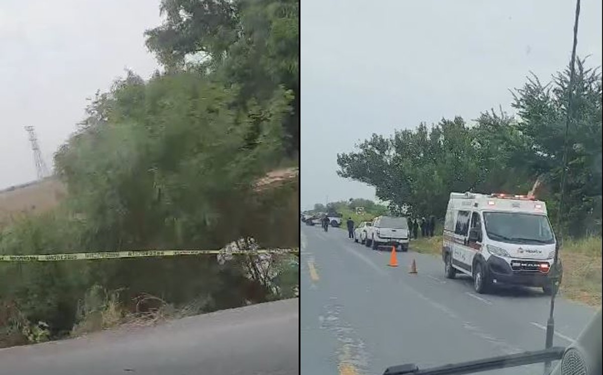 El vehículo se encontraba volcado dentro de una zanja a un costado de la carretera. | Redes sociales