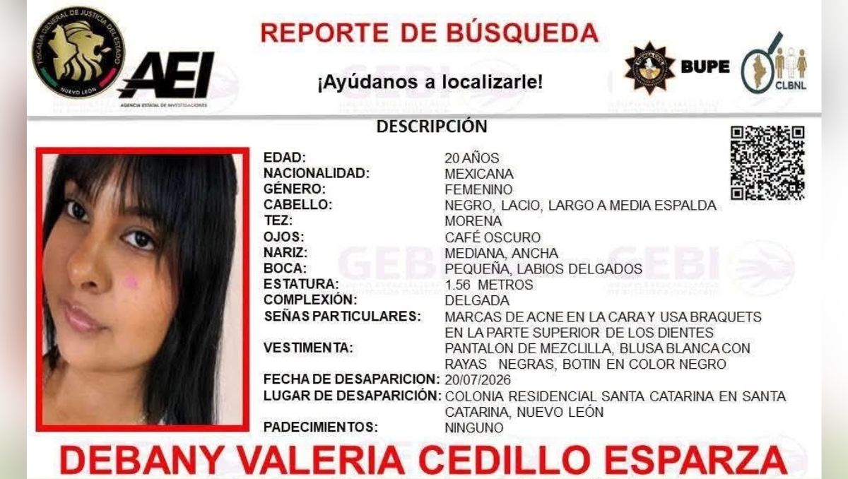 La joven fue localizada en aparente buen estado de salud. Especial