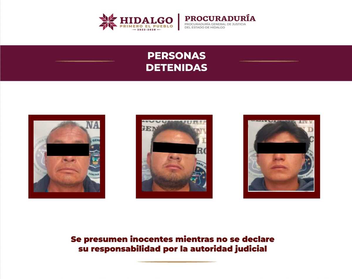 Tres personas detenidas fueron puestas a disposición de un juez de control. (Cortesía)
