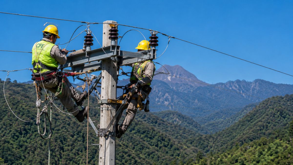 Técnicos de la CFE realizarán la renovación de la línea de transmisión Tihuatlán Dos para garantizar la estabilidad del suministro.