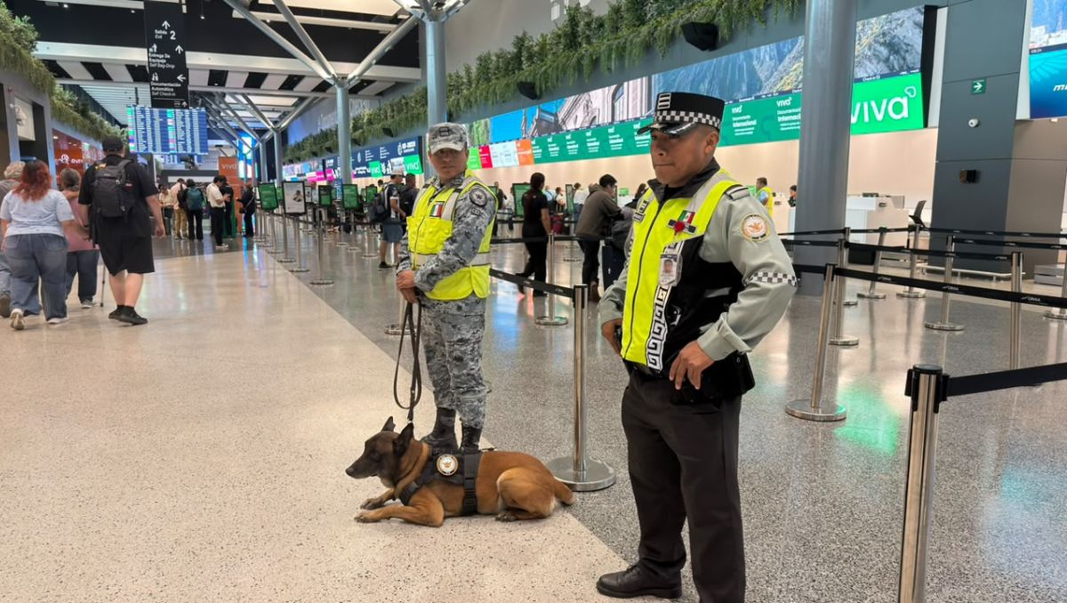 El capitán Isaac Ramírez Zavala reveló cómo la Guardia Nacional articula inspecciones de equipaje, binomios canófilos, entre otros. Á. Mercado
