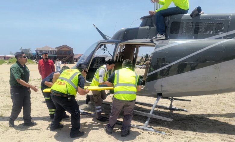 Elementos de Protección Civil de Ciudad Madero participaron en una capacitación sobre operaciones seguras con aeronaves de rescate.