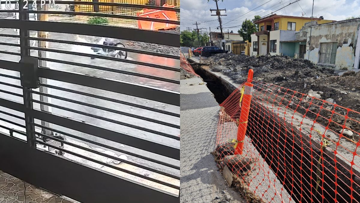 En el video se aprecia como un trabajador cae con su bicicleta en la zanja al no estar visible por las lluvias. Especial y Orlando Maldonado