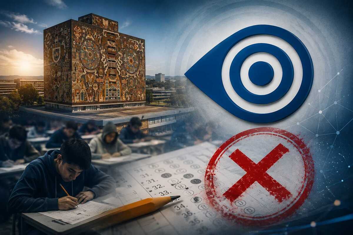 La UNAM detectó anomalías en el examen de admisión de este año en línea | Diseño: Rafael Mejía creada con IA.