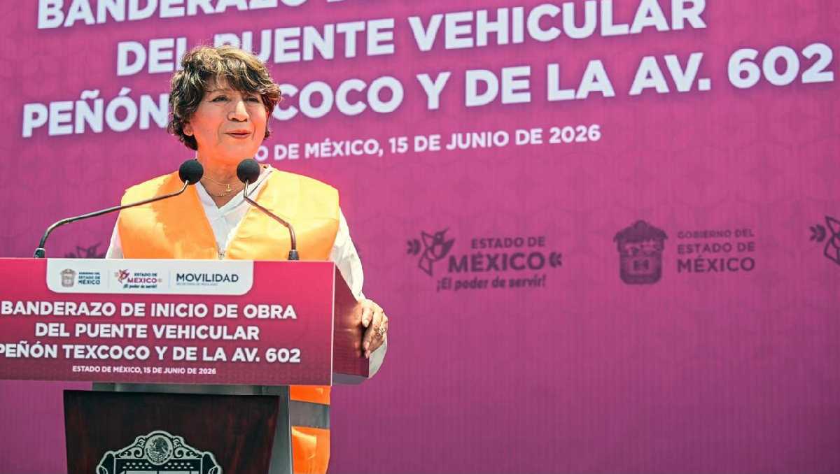 Delfina Gómez y Claudia Sheinbaum impulsan la obra vial que lleva 21% del proceso de cimentación. | Foto: Especial