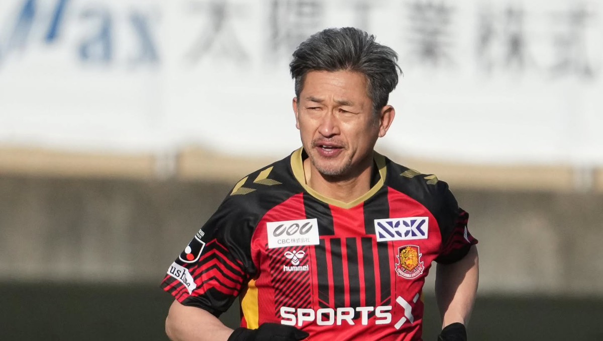 El futbolista japonés King Kazu anota un gol oficial a los 59 años (Instagram @kingkazumiura)