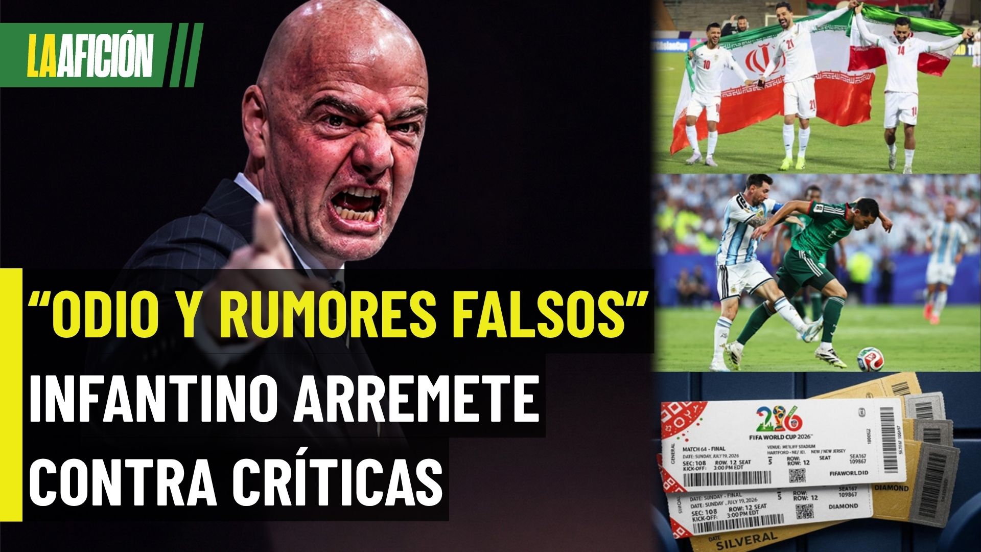 Infantino explota contra los críticos del Mundial 2026 por "difundir odio"